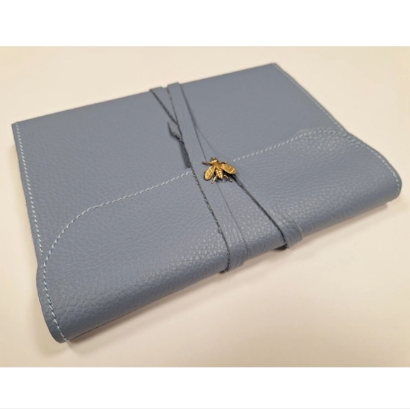 ❤️BUY 2 GET 1 FREE Avio Leather Journal with lace,Brass Bee ornament,IVORY edges - Picture 2 of 9